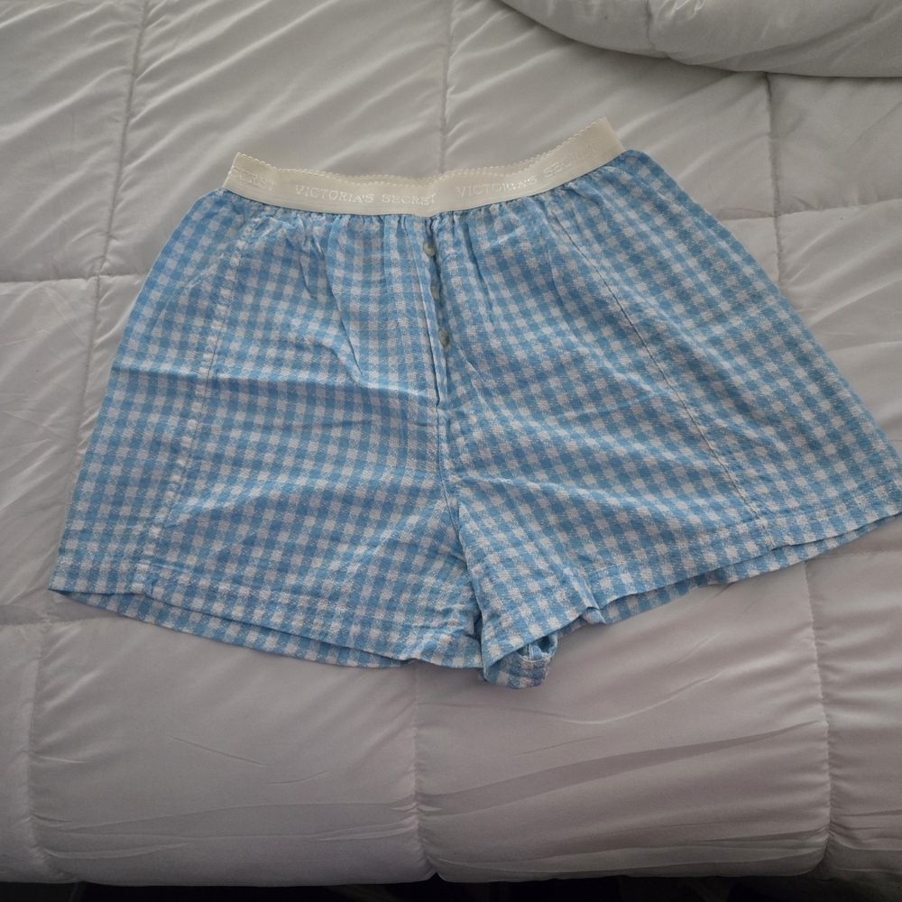 Victoria's Secret Blue & White Gingham Shorts